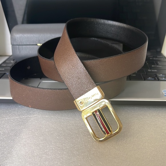Pierre Cardin Black/Brown Reversible Leather Belt 34/85